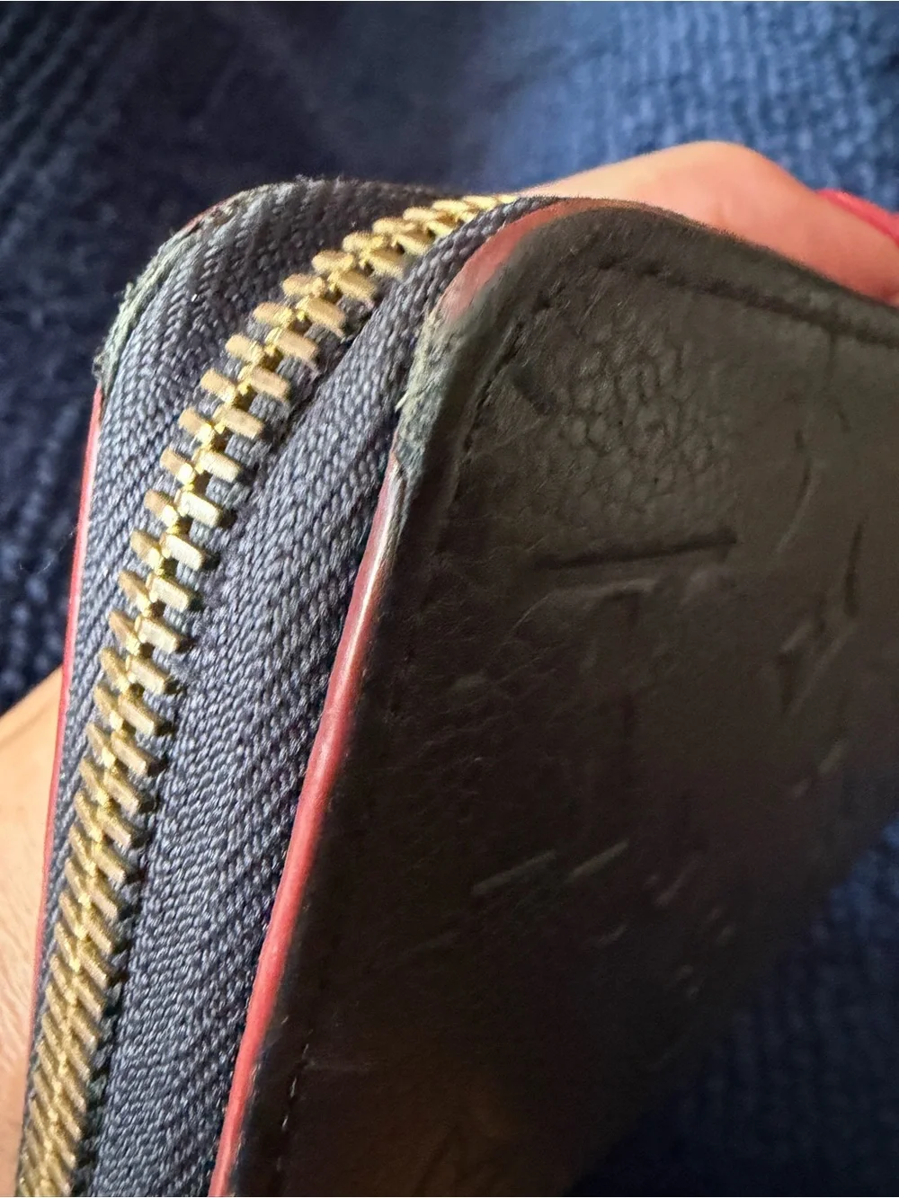 Louis Vuitton Navy Blue Empreinte (Embossed) Monogram Long Zippy Wallet